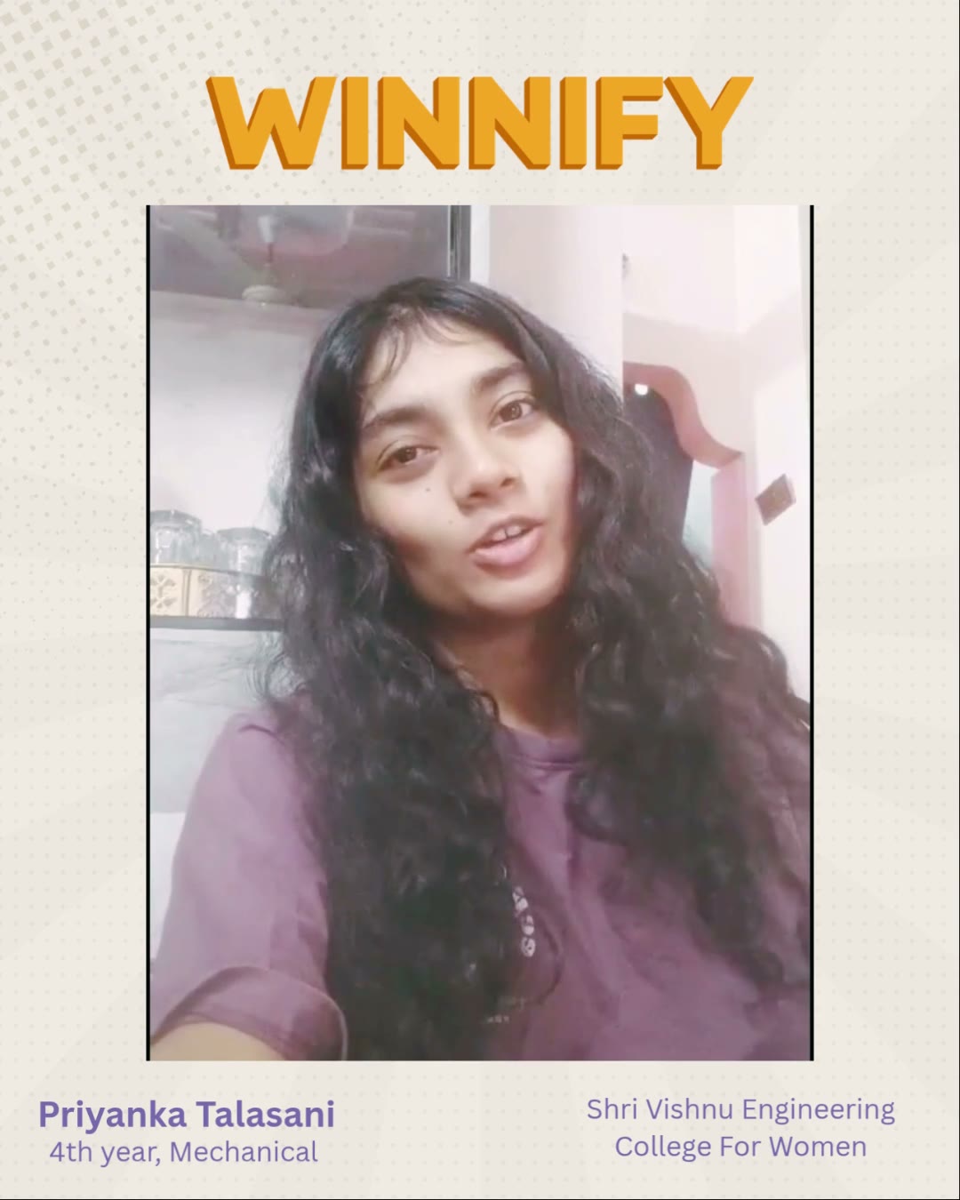Priyanka Talasani — Winnify testimonial thumbnail